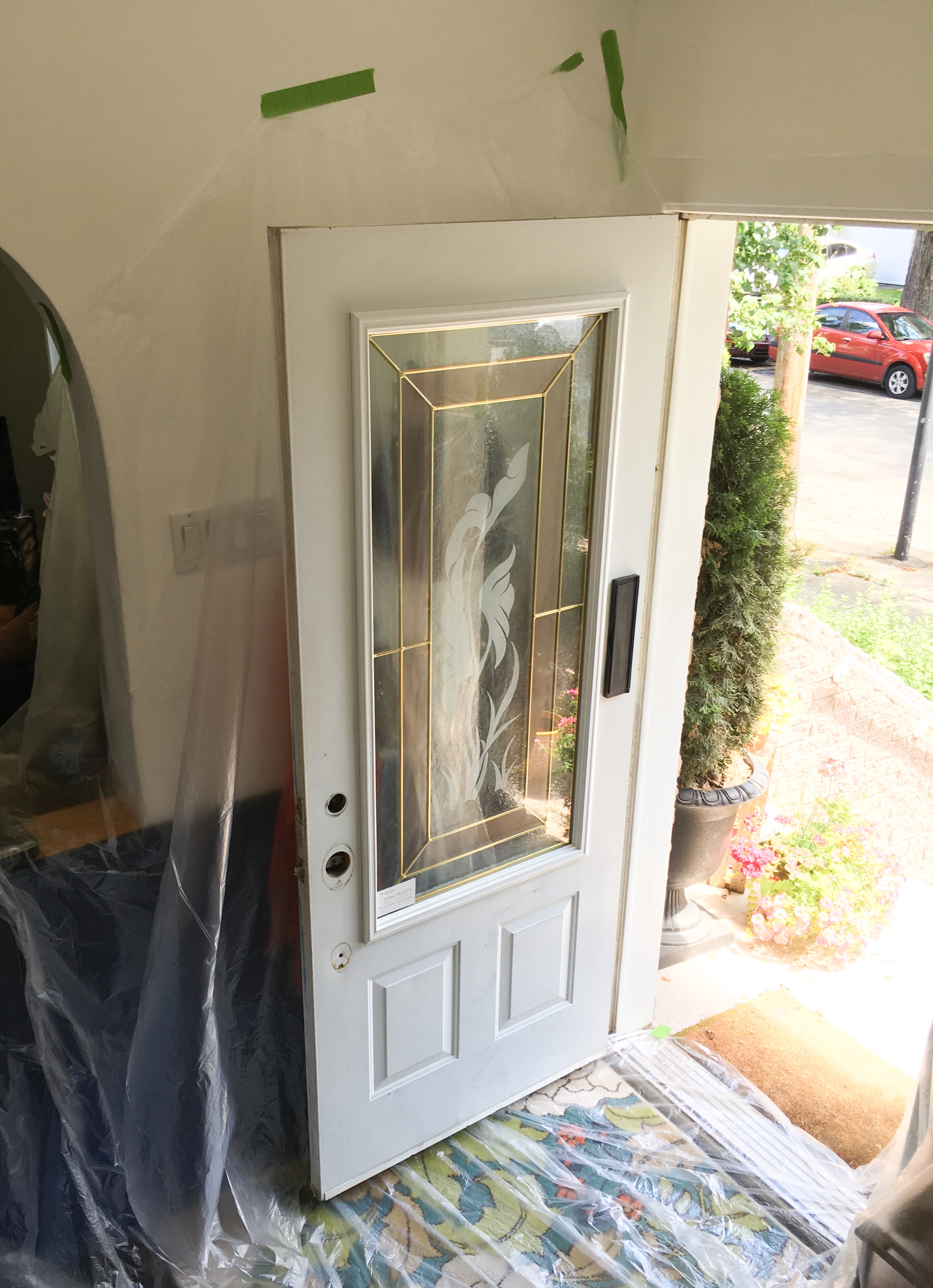 Painting The Front Door Red DIY Eclectic Spark