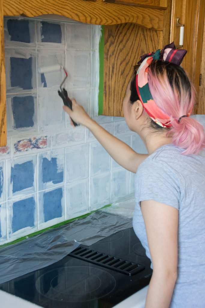 DIY Painting Kitchen Tiles Eclectic Spark