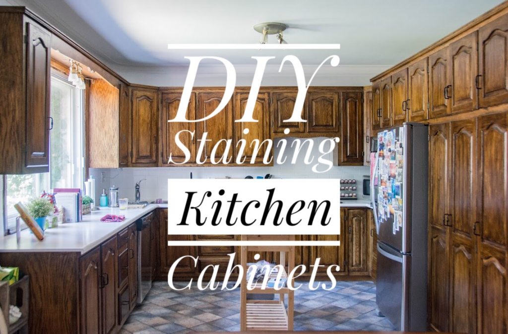 Diy Staining Oak Cabinets Eclectic Spark, Sanding Kitchen Cabinets Before Staining