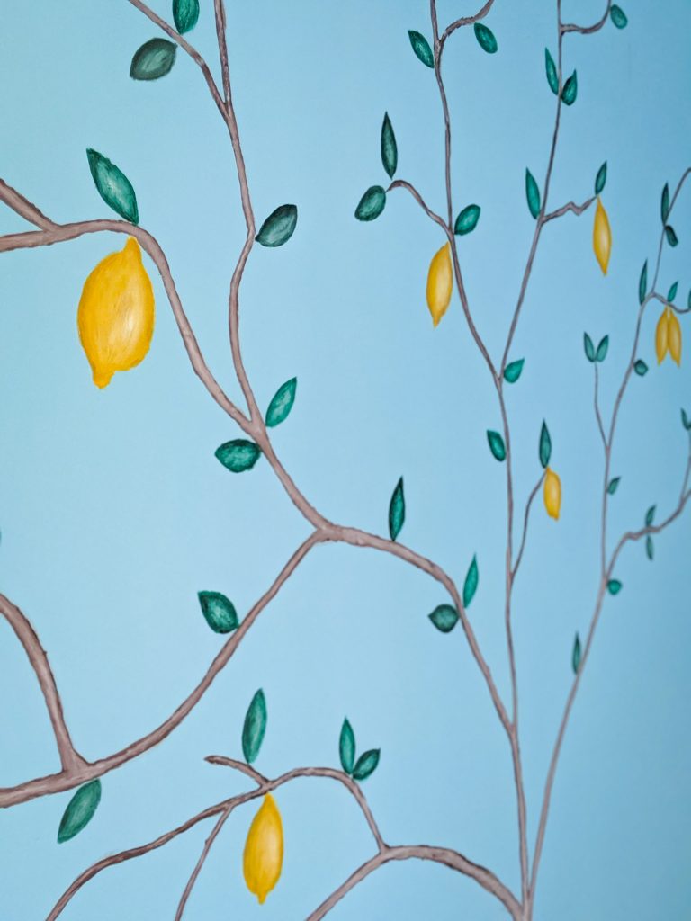 DIY nursery lemon tree statement mural accent wall Montreal lifestyle fashion beauty blog 4