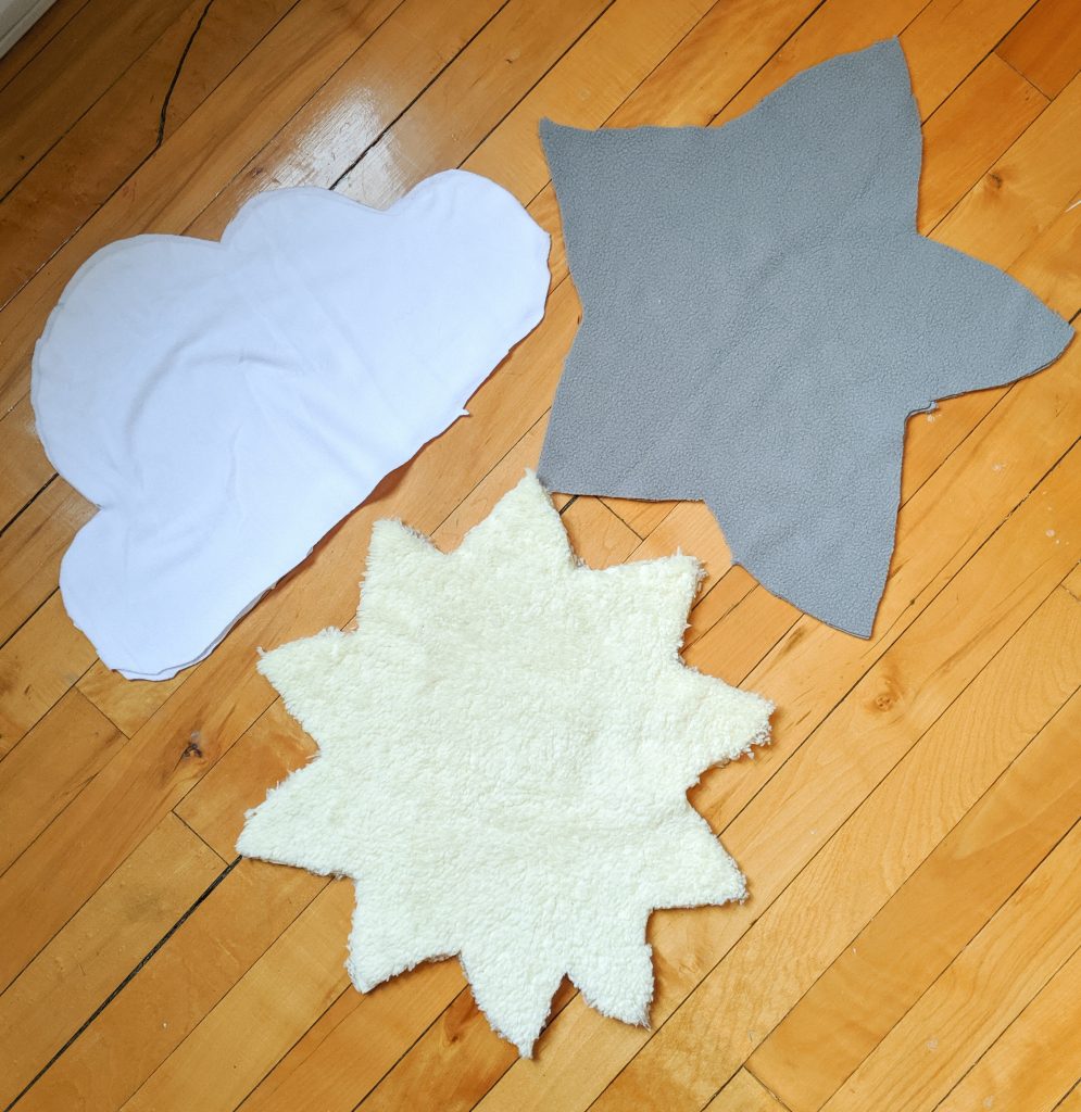 cut out fabric DIY star sun cloud pillow cushion Montreal lifestyle fashion beauty blog
