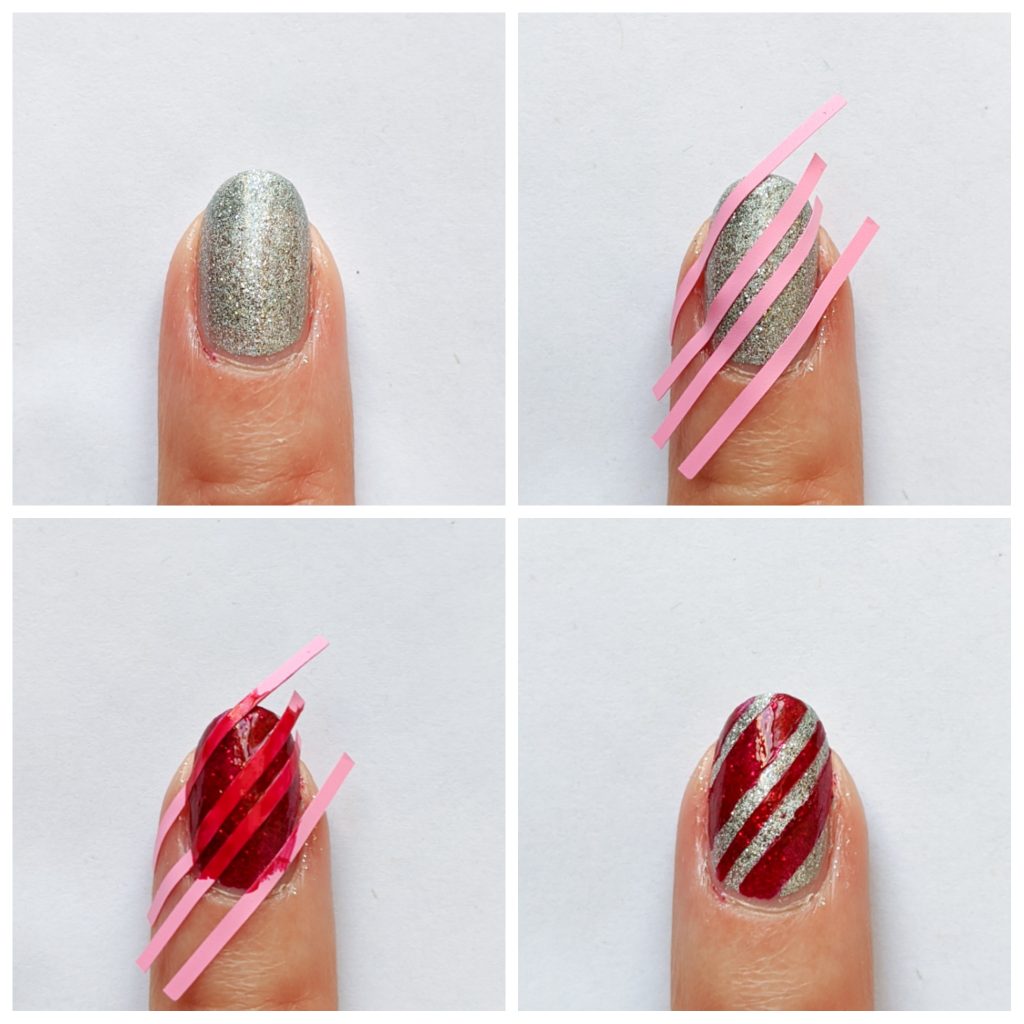 DIY candy cane nail art holiday Christmas manicure Montreal beauty fashion lifestyle blog 1