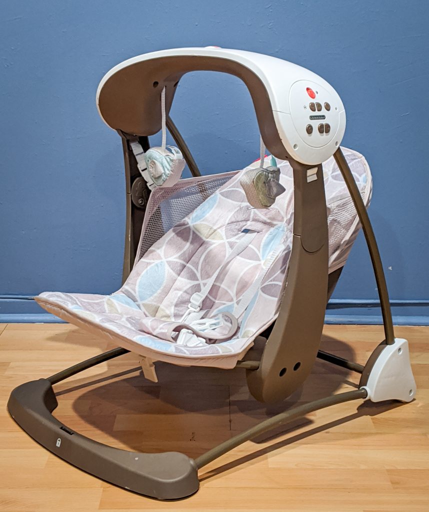 Fisher Price Deluxe Take-Along Swing & Seat best and worst baby purchases Montreal lifestyle blog 1