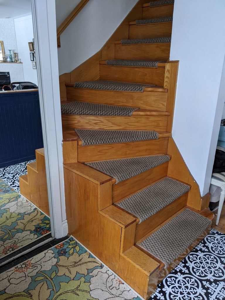 before stair railing installation remodel renovation Montreal lifestyle blog 1