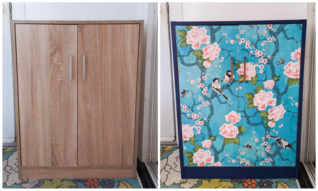 before and after DIY shoe cabinet remodel Montreal lifestyle fashion beauty blog