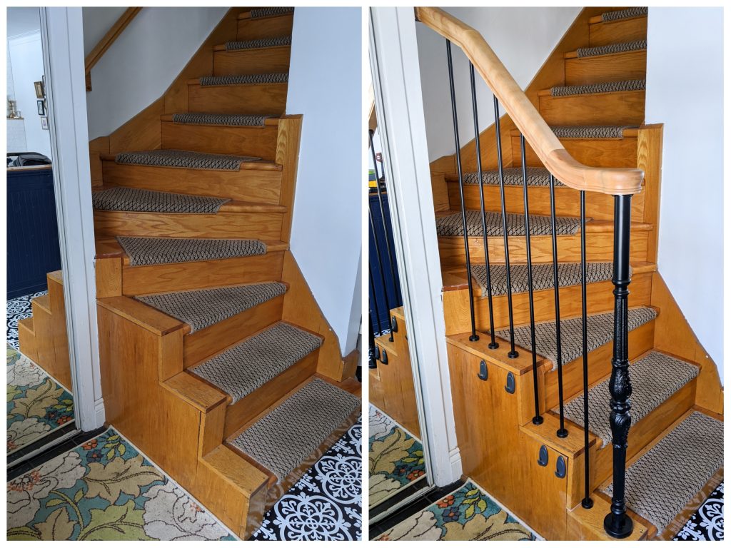 installing new stair rails entryway makeover Montreal lifestyle beauty fashion blog