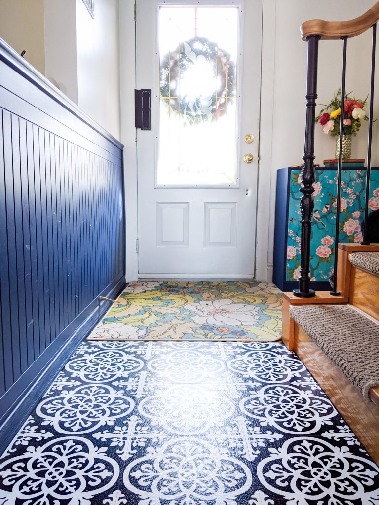 after tile makeover entryway remodel Montreal lifestyle fashion beauty blog