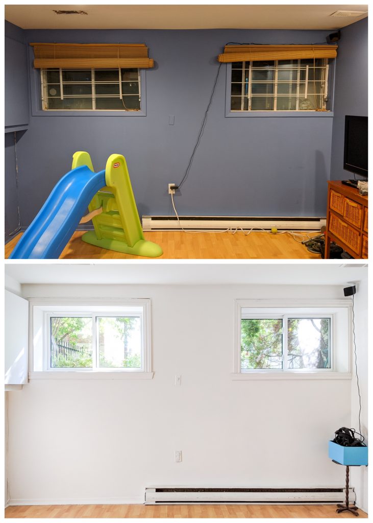 before and after new basement windows DIY basement remodel Montreal lifestyle fashion beauty blog 1