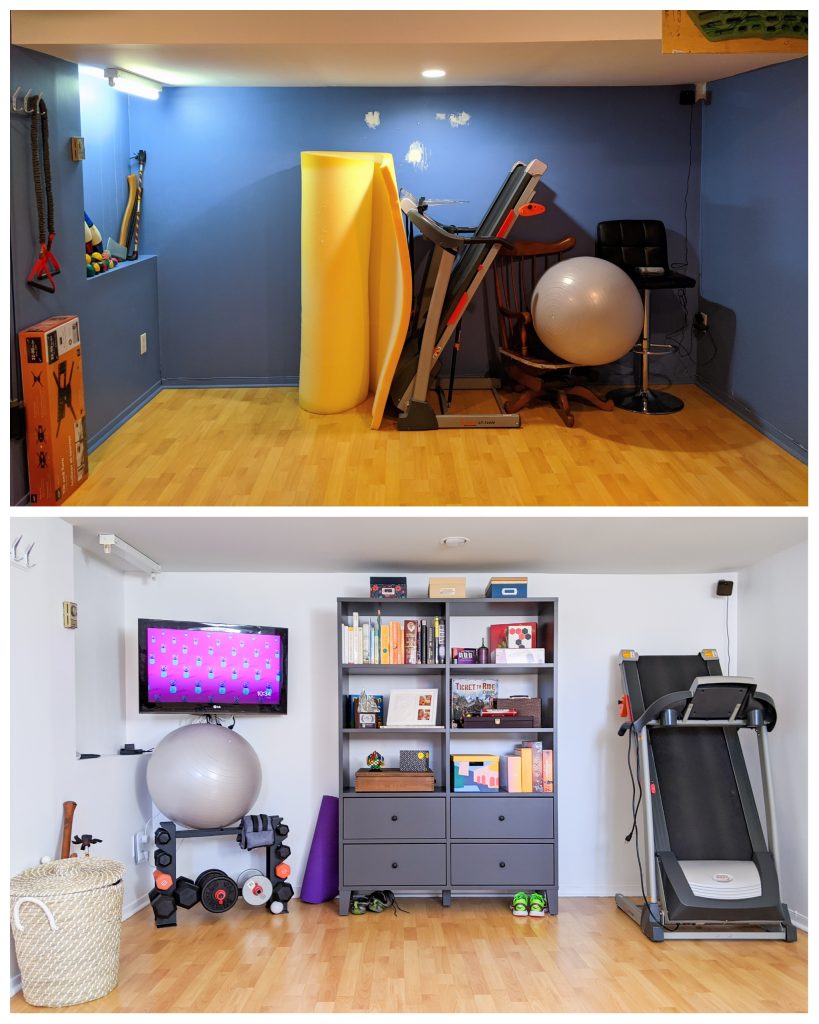 before and after DIY basement remodel Montreal lifestyle fashion beauty blog 1