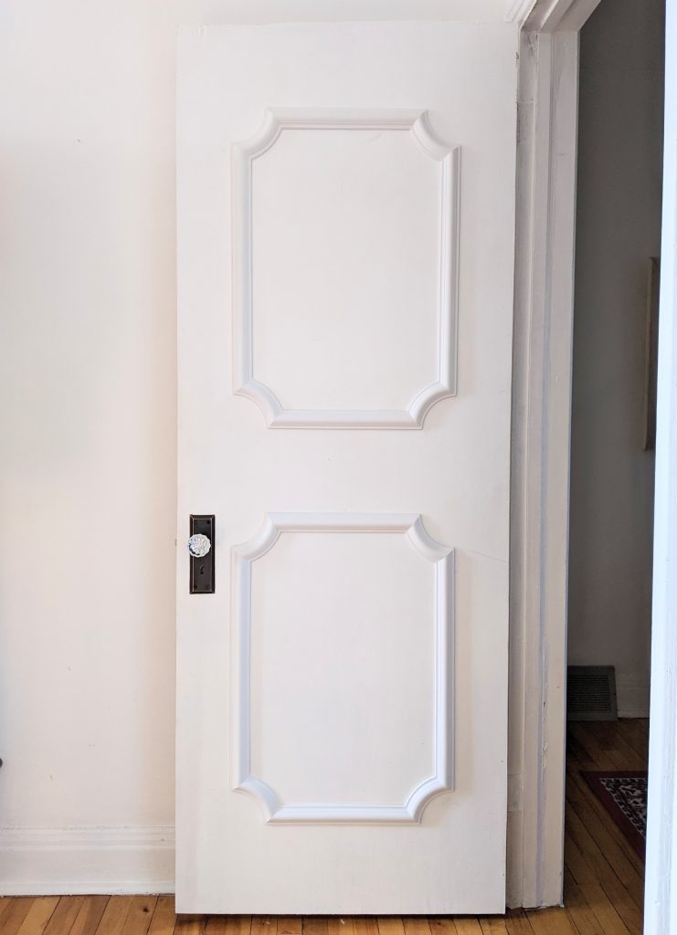 after how to install door trim decorative moulding DIY door makeover Montreal lifestyle fashion beauty blog