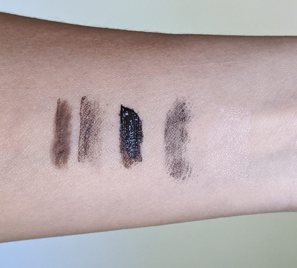 swatch Brow Ultra Slim Defining Pencil L'Oreal Brow Stylist Eyebrow Plumper Tattoo Studio Waterproof Eyebrow Gel Maybelline Volum' Express The Rocket Mascara Urban Decay Eyeshadow Primer Potion