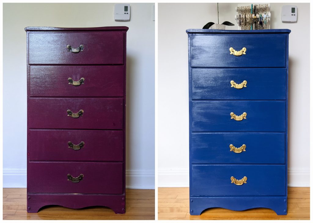 Blue and Purple Blended Dresser - DIY Furniture Flip 