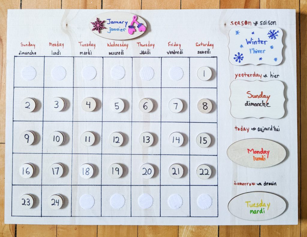 DIY Montessori Calendar Eclectic Spark