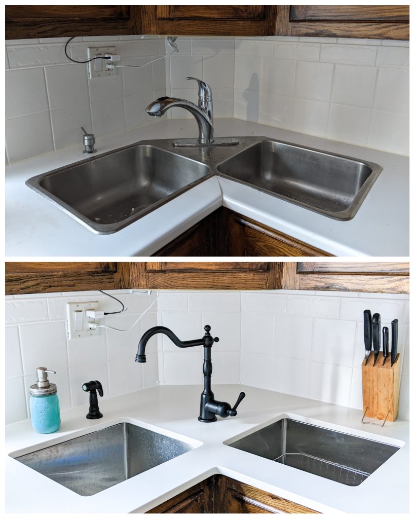 new undermount sink and vintage faucet new quartz countertop vintage kitchen remodel Montreal lifestyle fashion beauty blog