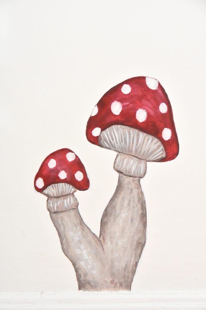 mushroom painting baby room nursery design Montreal lifestyle fashion beauty blog