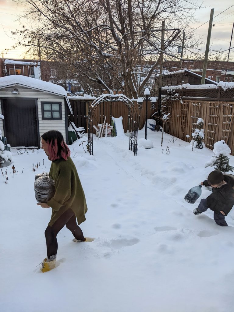 put containers outside winter sowing Montreal lifestyle fashion beauty blog