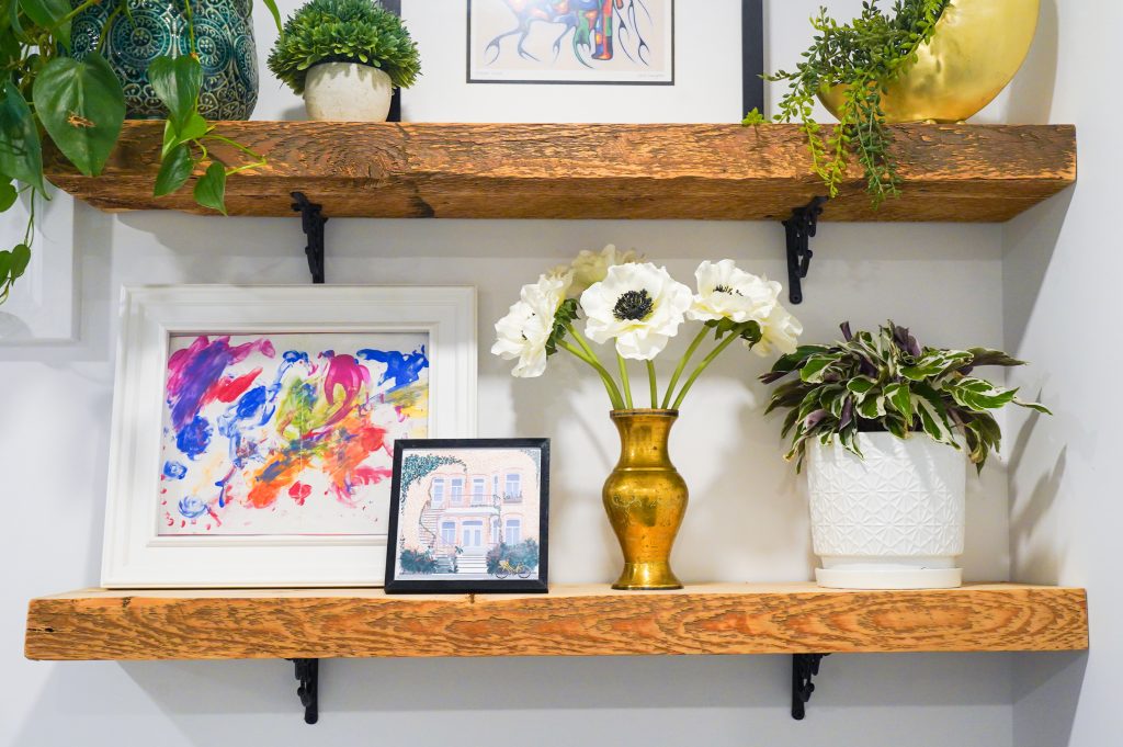 DIY wood shelves from old exterior of house Montreal lifestyle blog 4