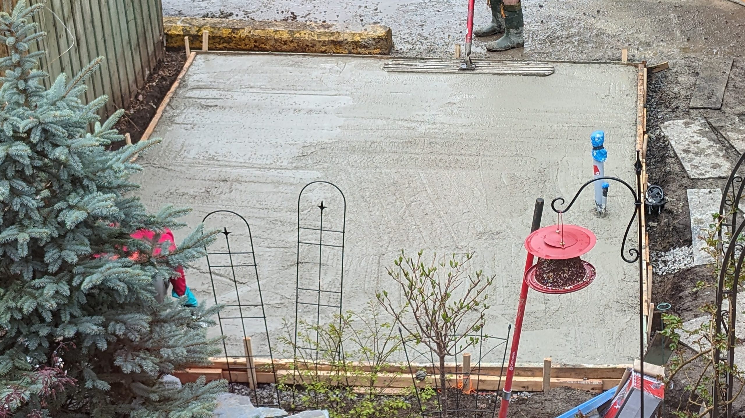 concrete foundation DIY shed remodel