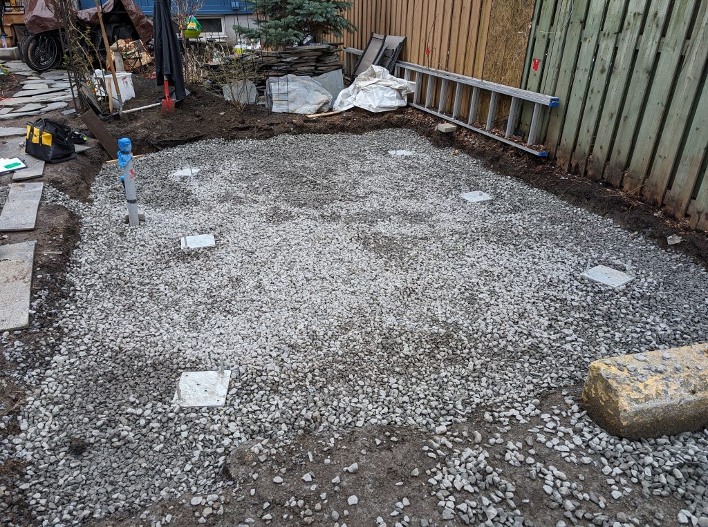 installing piles DIY shed remodel