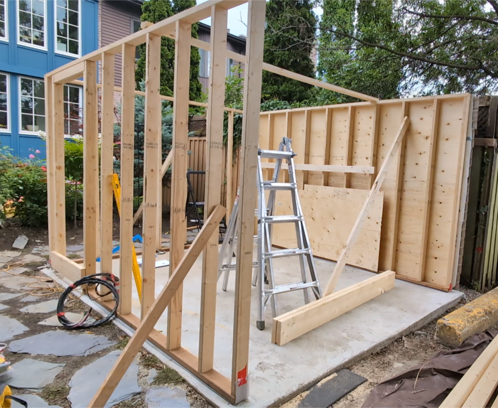 framing DIY shed remodel